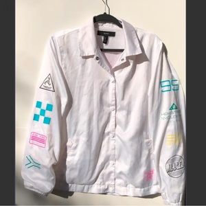 Forever 21 Meshed lined satin coach jacket